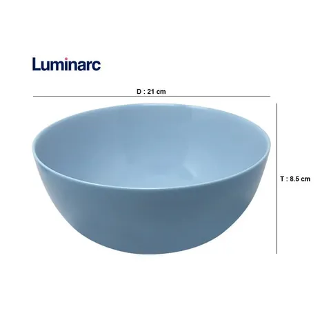 Set 4 Tô Thủy Tinh Luminarc Diwali Light Blue - 2 Bát 14.5cm & 2 Bát 21cm - Đồ Gia Dụng Cao Cấp An Toàn Trong Vi Sóng