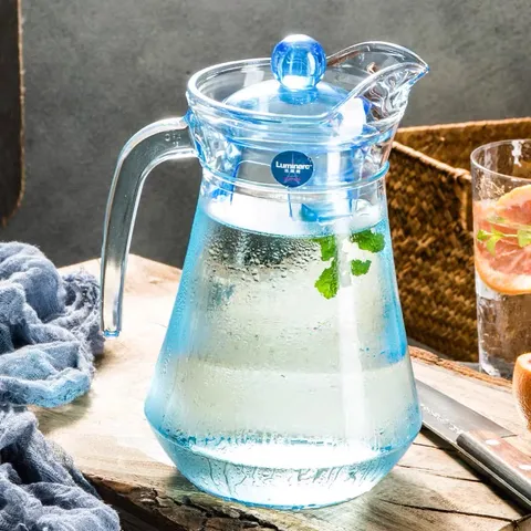 Bộ Cốc và Bình Thủy Tinh Luminarc Ice Blue 5 Chi Tiết - Hàng Chính Hãng, Thủy Tinh Trong Suốt An Toàn, Dung Tích 1.3L