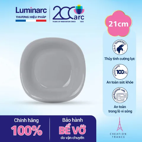 Đĩa Thủy Tinh Sâu Lòng Luminarc Carine 21cm - An Toàn Dùng Trong Lò Vi Sóng, Thiết Kế Sang Trọng, Chất Liệu Cao Cấp, Sản Xuất Tại Pháp