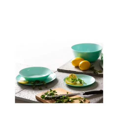 Bộ 4 Đĩa Thủy Tinh Luminarc Diwali Light Turquoise 19cm & 20cm - Thủy Tinh Cường Lực, An Toàn, Sang Trọng, Bền Bỉ cho Gia Đình
