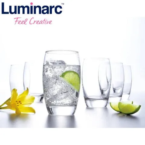 Bộ 6 cốc thủy tinh Luminarc Salto G2560 350ml - Chất liệu an toàn, thiết kế hiện đại, dùng trong máy rửa bát, hàng chính hãng