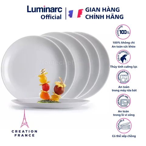 Bộ đĩa thủy tinh Luminarc Diwali Granit 6 chi tiết - Sang trọng, an toàn cho sức khỏe, phù hợp với lò vi sóng và máy rửa bát