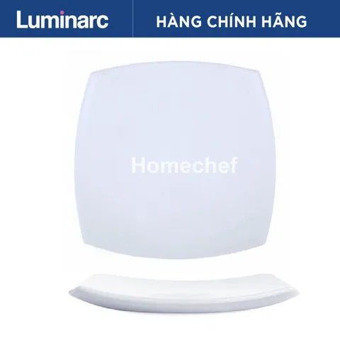 Đĩa Sứ Thủy Tinh Vuông Trắng Quadrato 19cm D7215 - An Toàn Cho Máy Rửa Bát & Lò Vi Sóng - Thiết Kế Hiện Đại, Tinh Tế Hàng Chính Hãng Luminarc