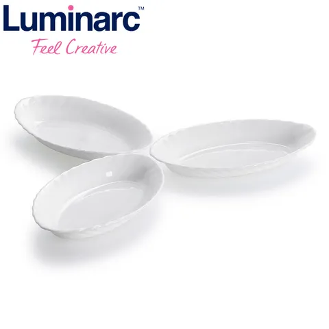 Đĩa bầu dục Luminarc Trianon thủy tinh H4126- 22cm