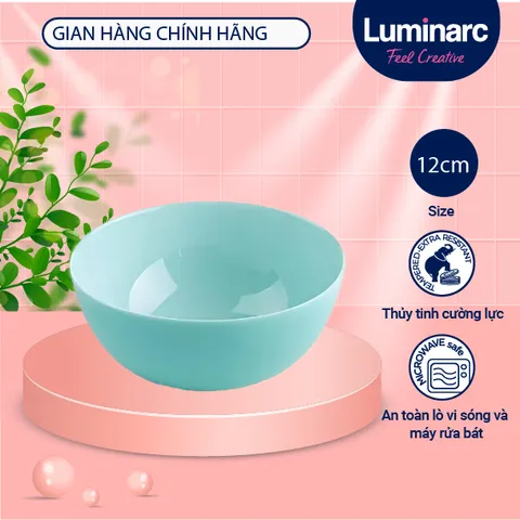 Bát ăn cơm thủy tinh Luminarc Diwali 12cm màu xanh ngọc - Chất liệu cao cấp, an toàn cho vi sóng và máy rửa bát, xuất xứ Pháp