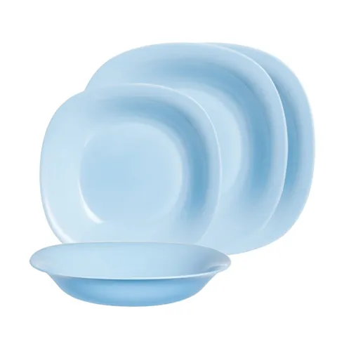 Đĩa nông lòng Luminarc Carine thủy tinh an toàn 19cm màu xanh dương - sản phẩm chính hãng Pháp, dễ vệ sinh, chịu va đập tốt
