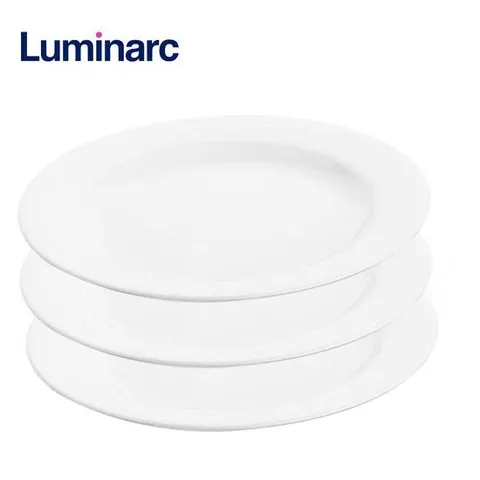 Bộ đĩa thủy tinh nông lòng Luminarc Essence J2990*3 - 25cm, 3 chi tiết, an toàn cho sức khỏe, hàng chính hãng từ Pháp