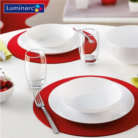 Đĩa (dĩa) thủy tinh sâu lòng Luminarc Diwali 20cm D6907, dùng lò vi sóng và máy rửa bát | Hàng chính hãng