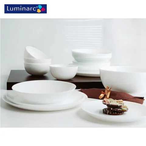 Đĩa (dĩa) thủy tinh sâu lòng Luminarc Diwali 20cm D6907, dùng lò vi sóng và máy rửa bát | Hàng chính hãng