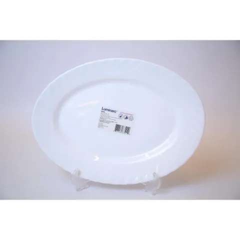 Đĩa Thủy Tinh Bầu Dục Luminarc Trianon 29cm - Chống Xước, Chịu Nhiệt, An Toàn Cho Lò Vi Sóng - Hàng Chính Hãng