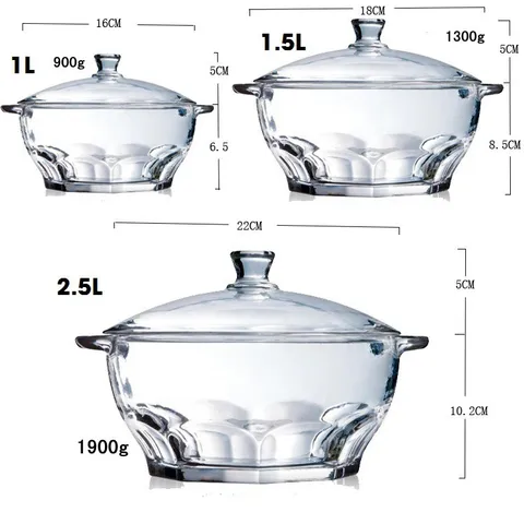 Thố thủy tinh Luminarc có nắp 1L H1582, dùng lò vi sóng và máy rửa bát | Hàng chính hãng