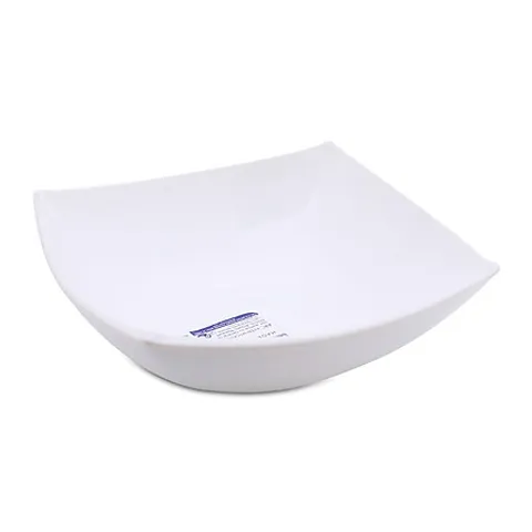 Bát sứ thủy tinh vuông trắng Quadrato 14cm -07740 100% không chứa chì, dùng an toàn trong máy rửa bát và lò vóng