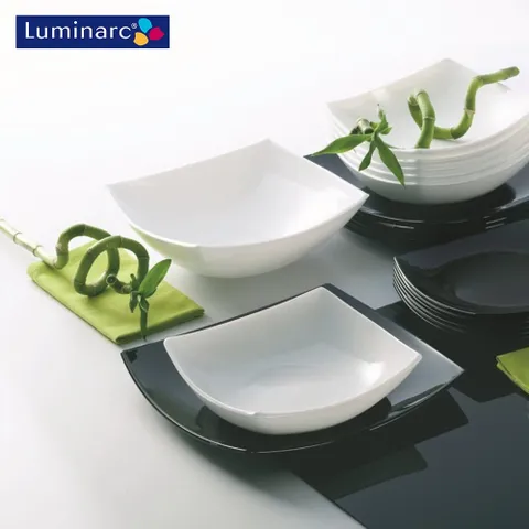 Bát sứ thủy tinh vuông trắng Quadrato 14cm -07740 100% không chứa chì, dùng an toàn trong máy rửa bát và lò vóng