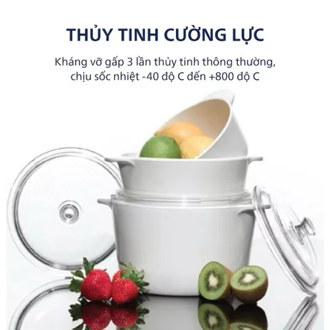 Nồi Thủy Tinh Luminarc Vitroline 5L - D2415, Chịu Nhiệt Cao, Dùng Cho Bếp Hồng Ngoại & Bếp Ga, An Toàn Sức Khỏe, Sản Xuất Tại Pháp