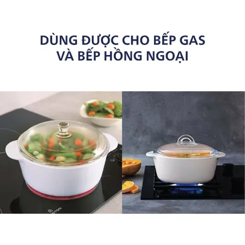 Nồi Thủy Tinh Luminarc Vitroline 5L - D2415, Chịu Nhiệt Cao, Dùng Cho Bếp Hồng Ngoại & Bếp Ga, An Toàn Sức Khỏe, Sản Xuất Tại Pháp