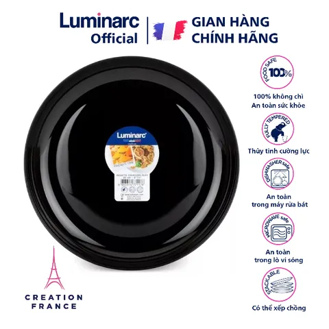 Đĩa Thủy Tinh Luminarc Friend's Time 25cm P6375 - Kiểu Dáng Hiện Đại, Chịu Va Đập Tốt, An Toàn Trong Lò Vi Sóng, Hàng Chính Hãng Pháp