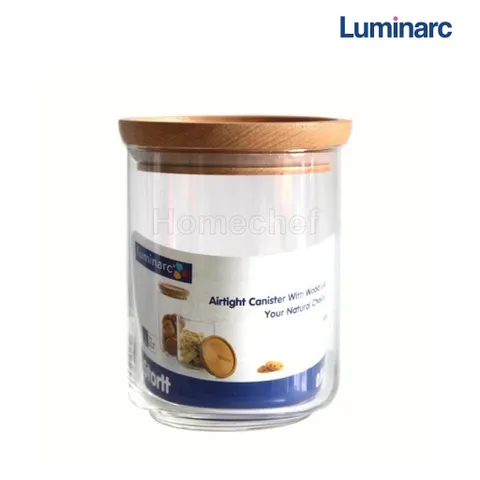 Hũ Thủy Tinh Luminarc Nắp Gỗ 1.1L - Hũ Đựng Thực Phẩm An Toàn, Chất Liệu Cao Cấp, Cao Cấp Hàng Chính Hãng