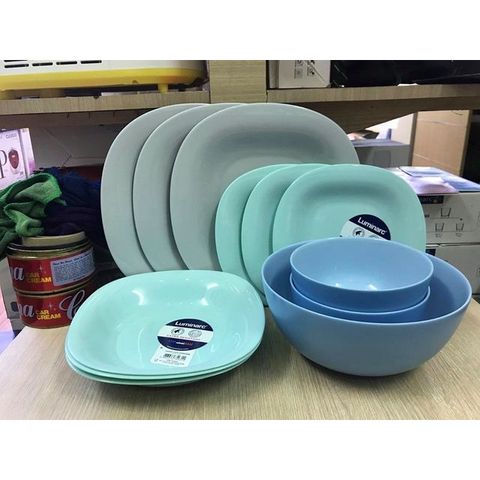 Đĩa Nông Lòng Luminarc Carine Thủy Tinh Xanh Ngọc 27cm - Hàng Chính Hãng, An Toàn Dùng Trong Máy Rửa Bát, Lò Vi Sóng