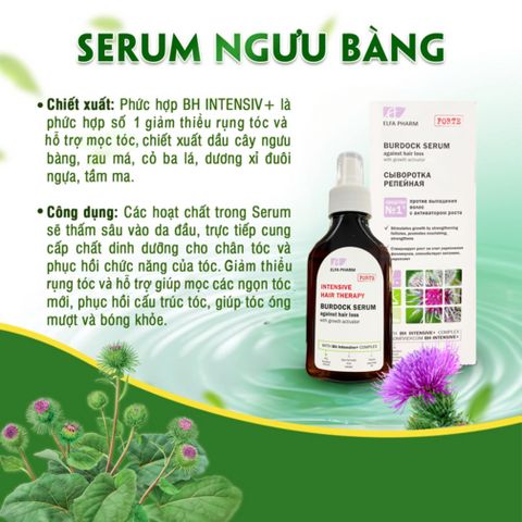 Bộ Dầu Gội Xả Serum Chống Rụng Tóc và Kích Mọc Tóc Elfa Pharm 200ml - Dưỡng Tóc Khỏe Mạnh Từ Ngưu Bàng, Xuất Xứ Ba Lan