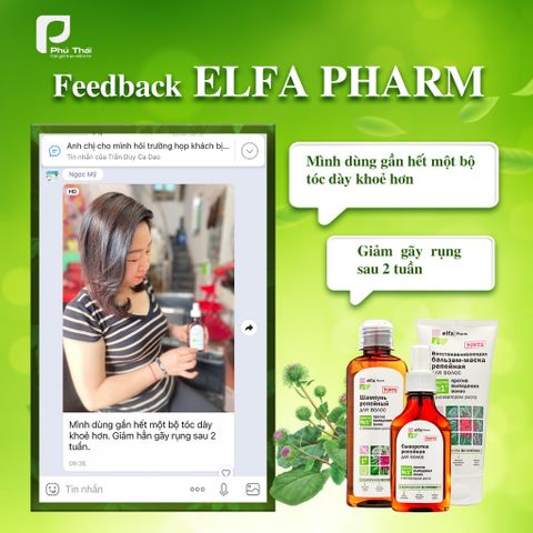 Bộ Dầu Gội Xả Serum Chống Rụng Tóc và Kích Mọc Tóc Elfa Pharm 200ml - Dưỡng Tóc Khỏe Mạnh Từ Ngưu Bàng, Xuất Xứ Ba Lan