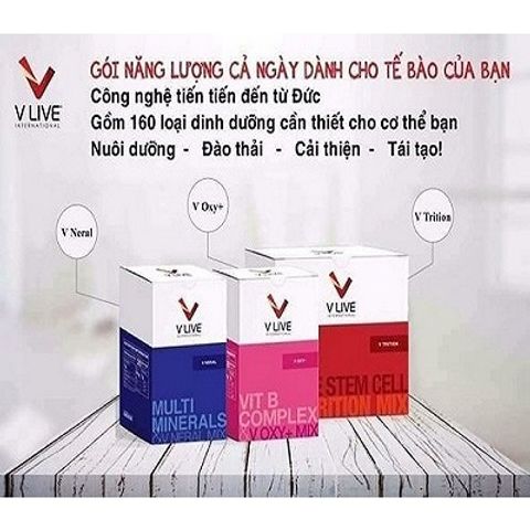 Bộ 3 Thực Phẩm Vlive (Voxy-Vtrition-Vneral) Cung Cấp Dinh Dưỡng Cho Tế Bào, Giúp Tuần Hoàn Máu