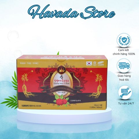 Nước Uống Quả Sâm Hàn Quốc Haesong Vina - Tăng Cường Sức Khỏe, Cải Thiện Giấc Ngủ, Hộp 10 Chai Cho Người Ốm Dậy