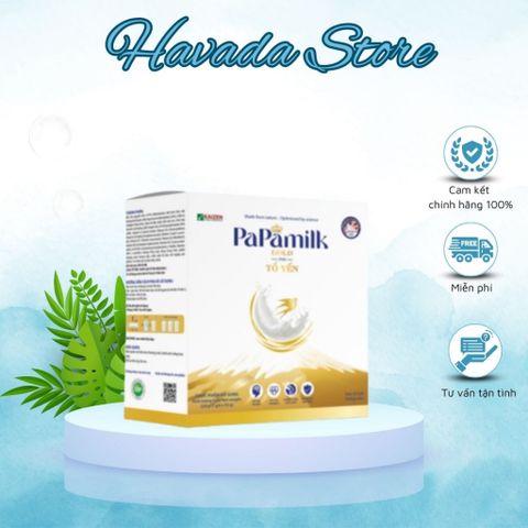 Sữa hỗ trợ loãng xương PaPamilk Gold chứa Tổ Yến 32g x 24 gói - Sữa dinh dưỡng phục hồi sức khỏe cho người lớn và người ốm dậy