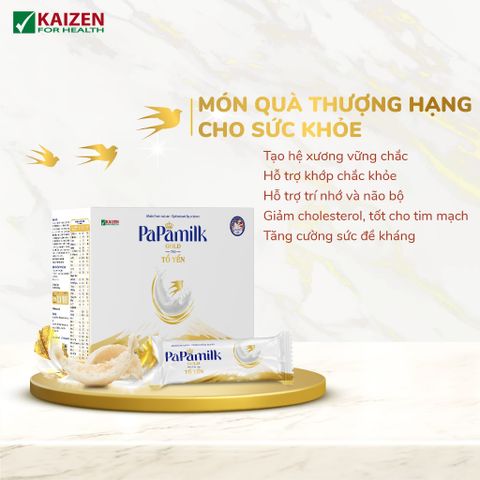 Sữa hỗ trợ loãng xương PaPamilk Gold chứa Tổ Yến 32g x 24 gói - Sữa dinh dưỡng phục hồi sức khỏe cho người lớn và người ốm dậy