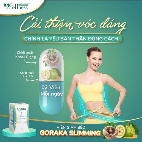 Viên Uống Giảm Béo Goraka Slimming Giúp Giảm Cân An Toàn, Hiệu Quả Hộp 60 Viên