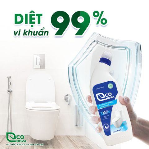 Nước Tẩy Rửa Nhà Vệ Sinh Econova không Mùi Hóa Chất - Sản Phẩm Chính Hãng Xuất Xứ Ý 0.9kg, Khử Trùng Hiệu Quả