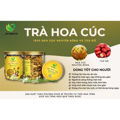 Trà Hoa Cúc Táo Đỏ Phú Hưng AP 80g - Hỗ Trợ Sáng Mắt, Đẹp Da, Giảm Mệt Mỏi và Mất Ngủ, Trà Thảo Mộc Tự Nhiên