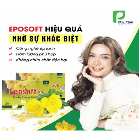 Viên Uống Cân Bằng Nội Tiết Tố Eposoft 500mg - Làm Đẹp Da, Giảm Thâm Nám, Hộp 30 Viên, Thương Hiệu Zifam Australia