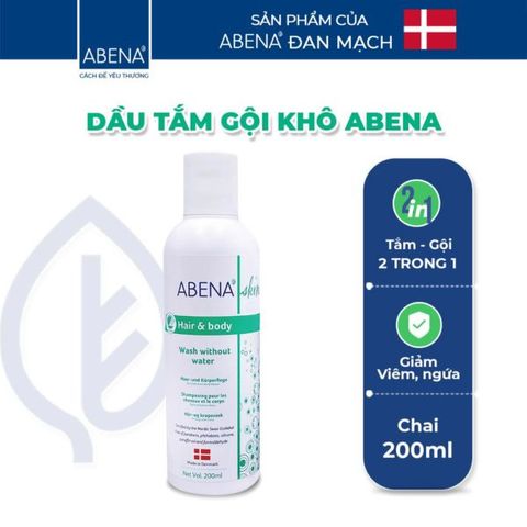 Dầu Gội Khô Tắm Khô Abena 200ml - Sản Phẩm Chăm Sóc Da Cho Phụ Nữ Sau Sinh, Không Cần Nước, Hương Bạc Hà Thơm Mát