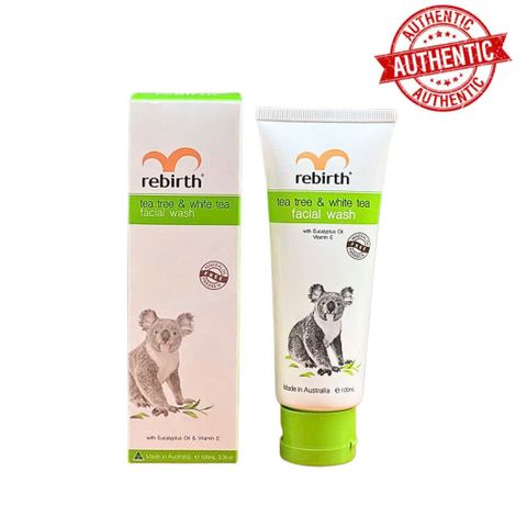 Sữa Rửa Mặt Rebirth Tea Tree & Trà Trắng 100ml - Làm Sạch, Ngừa Mụn, Dưỡng Ẩm Da Nhiều Dầu, Chống Lão Hóa, Giảm Nhờn