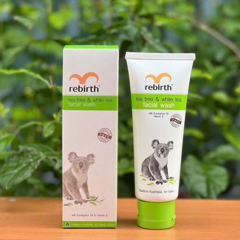 Sữa Rửa Mặt Rebirth Tea Tree & Trà Trắng 100ml - Làm Sạch, Ngừa Mụn, Dưỡng Ẩm Da Nhiều Dầu, Chống Lão Hóa, Giảm Nhờn