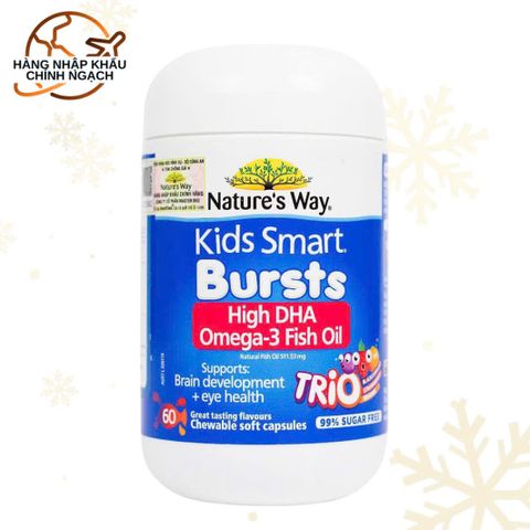 Nature’s Way Kids Smart Bursts Omega-3 DHA - Tăng cường phát triển não bộ & sức khỏe mắt cho trẻ (60 viên)