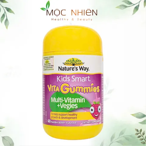 Viên Nhai Nature's Way Kids Smart Vita Gummies Multi-Vitamin Hương Vị Quả Mọng - Bổ Sung Vitamin Tăng Cường Sức Khỏe Cho Trẻ Em (60 Viên)