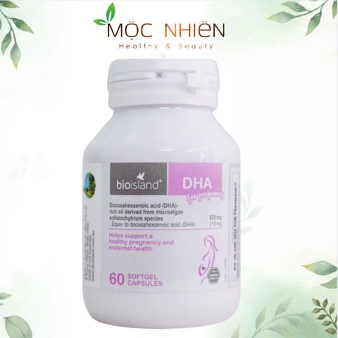 Viên Uống DHA Bio Island Cho Phụ Nữ Mang Thai - Hỗ Trợ Phát Triển Trí Não & Thị Giác Thai Nhi - 60 Viên Lành Tính