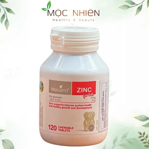 Kẹo Bổ Sung Kẽm Bio Island ZINC 120 Viên - Vitamin Hỗ Trợ Phát Triển Trẻ Nhỏ, Tăng Cường Sức Đề Kháng và Chiều Cao