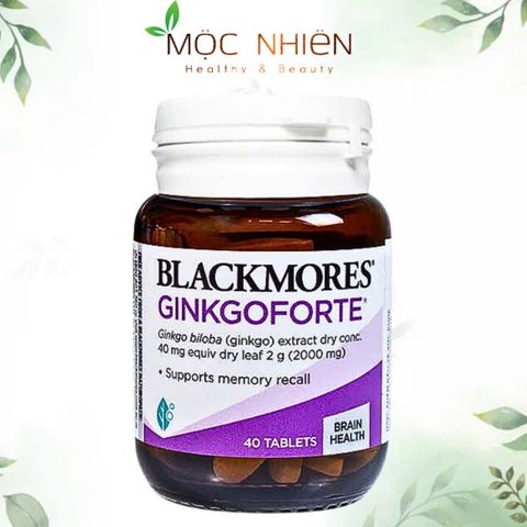 Viên uống Blackmores GinkgoForte 40 viên - Tăng cường trí não, cải thiện trí nhớ và tập trung, hỗ trợ tuần hoàn máu não