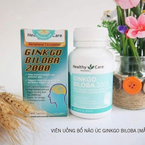 Viên uống Healthy Care Ginkgo Biloba 2000mg hỗ trợ tuần hoàn máu, cải thiện trí nhớ và tinh thần - 100 viên bổ sung sức khỏe