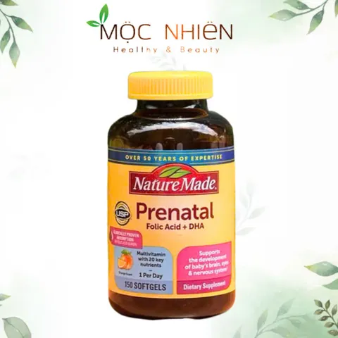 Vitamin Tổng Hợp Cho Mẹ Bầu Nature Made Prenatal Multi DHA 150 Viên - Hỗ Trợ Phát Triển Thai Nhi & Sức Khỏe Mẹ Bầu