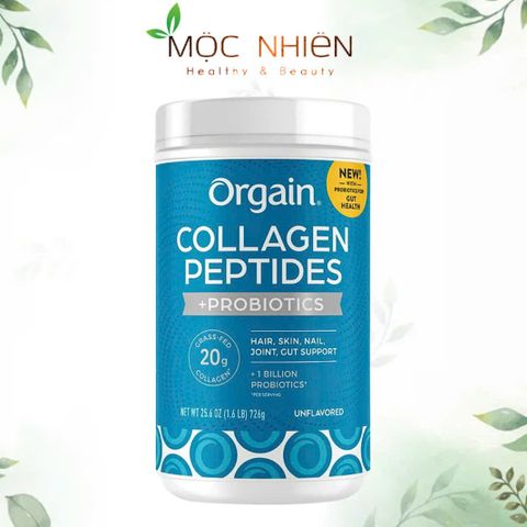 Bột Collagen Thủy Phân Orgain Peptides + Probiotics Không Mùi 726g - Hỗ Trợ Làm Đẹp Da, Khớp, Tiêu Hóa Cho Sức Khỏe Tối Ưu
