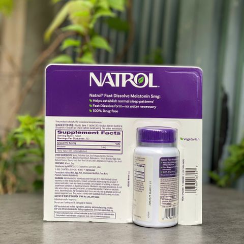 Viên ngậm hỗ trợ ngủ ngon Natrol Sleep 5mg - Giúp giảm mất ngủ, cải thiện giấc ngủ sâu, hương vị dâu tây - Hàng Mỹ, 250 viên
