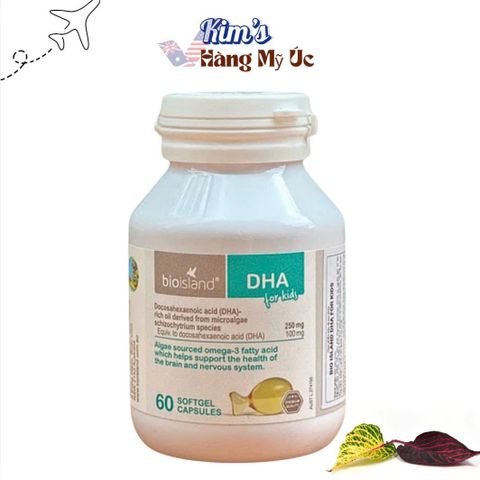 Viên uống bổ sung DHA Bio Island cho trẻ em - Hỗ trợ phát triển não bộ và thị giác, 60 viên nhập khẩu chính ngạch từ Úc