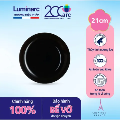 Đĩa Thủy Tinh Luminarc Friend's Time 21cm P6361 - Chất Liệu Cao Cấp, Chống Xước, An Toàn Cho Sức Khỏe - Đồ Gia Dụng Nhà Bếp Pháp