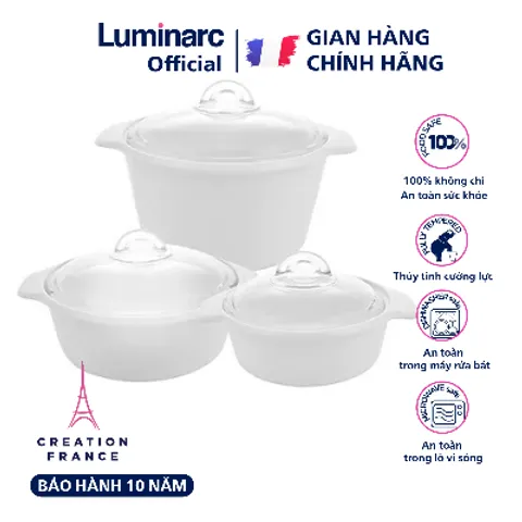 Nồi thủy tinh Luminarc Amberline dùng bếp từ, xuất xử Pháp, BH 10 năm - H6009TU/H5608TU/H6007TU