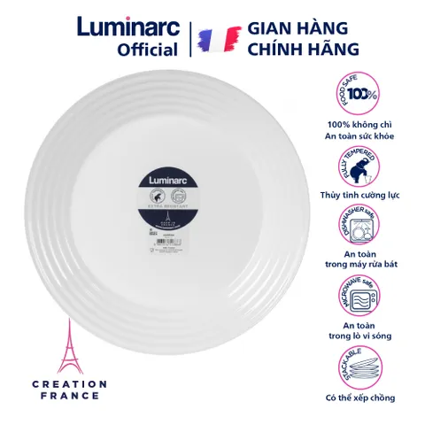 Đĩa thủy tinh sâu lòng Luminarc Harena 28cm L3265 - Hàng chính hãng, thiết kế hiện đại, an toàn cho sức khỏe, chống xước và bám mùi.