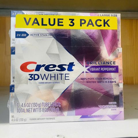 (có bill nhập) Kem đánh răng Crest 3D White Brilliance.