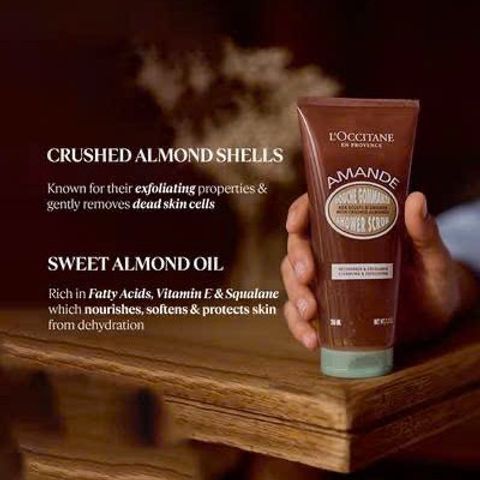 Tẩy Tế Bào Chết Hạnh Nhân L'Occitane Amande Almond Shower Scrub 200ml - Sữa Tắm Tẩy Da Chết, Cung Cấp Độ Ẩm và Dưỡng Da Từ Thiên Nhiên